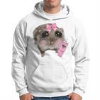 Sad Hamster Meme Drink Bottle Gray Kapuzenpullover