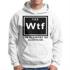 Science Witz Periodic Table Is The Element Of Surprise Wtf Gray Kapuzenpullover