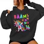 16Th Birthday Girl 16 Years Dancing Unicorn Kapuzenpullover für Damen