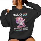 30Th Birthday Woman 30 Years Party Outfit Unicorn Kapuzenpullover für Damen