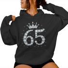 65 Crown 65 Years Old Happy 65Th Birthday Girls Ladies Kapuzenpullover für Damen