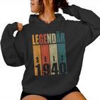 84Th Birthday Woman Man Legendary Since 1940 Kapuzenpullover für Damen