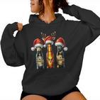 Christmas Beer Bottles With Christmas Hat Beer Kapuzenpullover für Damen