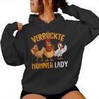 Crazy Chicken Lady Farmer Chicken S Kapuzenpullover für Damen