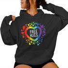 Csd Free Hugs Rainbow Love Lgbt Gay Pride Kapuzenpullover für Damen