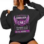 Endlich 11 Ähm Mama 11St Birthday Boy Girl Child S Kapuzenpullover für Damen