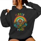 Flower Power Retro Nature Nostalgiaintage Outdoor Power Kapuzenpullover für Damen