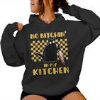 No In In My Kitchen Cooking Cat Sarcastic Cooking Kapuzenpullover für Damen