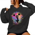 Girls' Rainbow Cheerleader Silhouette Female Cheerleader Kapuzenpullover für Damen