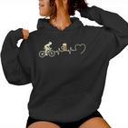 Heartbeat Bicycle Beer Humour Idea Cyclist Kapuzenpullover für Damen