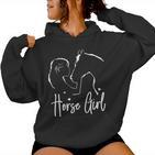 Horse & Rider Horse Girl Riding Girls Women's S Kapuzenpullover für Damen