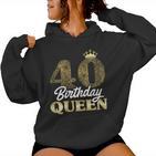 Ladies 40Th Birthday 1983 Cute Birthday Queen Crown Kapuzenpullover für Damen