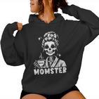 Momster Skeleton Tattoo Coffee Mum Gothic Outfit Kapuzenpullover für Damen