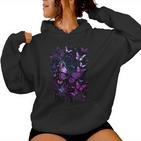 Purple Butterfly Blue Butterflies Garden & Nature Kapuzenpullover für Damen