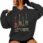 Lets Rock N Roll Guitar Retro Women's Kapuzenpullover für Damen