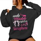 Saxophone Women's Cool Girls Playing Saxophone Kapuzenpullover für Damen