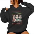 Ugly Christmas Sweater Fa La La Llama Merry Xmas Cute Alpaca Kapuzenpullover für Damen