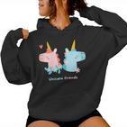 Unicorn Friends Einhorn Freunde Mädchen Kinder Kapuzenpullover für Damen