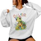 Baby Turtle With Flowers Cute Toad Girl Chill Toad Kapuzenpullover für Damen