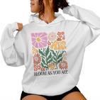 Boho Summer Flower Botanical Nature Lover Floral Wild Flower Kapuzenpullover für Damen