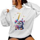 Children's Birthday 7 Girl Penguin Animals Party 7 Years Old Kapuzenpullover für Damen