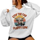 Cow Retro Highland Cow Lover Western Life Boys Girls Kapuzenpullover für Damen