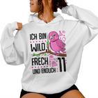 Ich Bin Wild Cheeky Und Endlich 11 Years 11Th Birthday Girl Kapuzenpullover für Damen