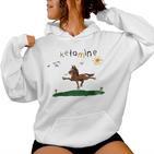 Ketamineintage Colourful Ketamine Horse Blue Kapuzenpullover für Damen