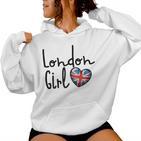 London Girl London Girls British Flag Women's Kapuzenpullover für Damen