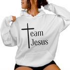 Team Jesus I Jesus Christ Redeemer Christianity Kapuzenpullover für Damen