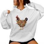 Ugly Christmas Sweater Chicken Christmas Kapuzenpullover für Damen