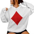 Women's Card Game Costume Playing Card Checked Fancy Dress & Carnival Kapuzenpullover für Damen