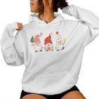 Women's Christmas Jumper Christmas Gnome Gnome Long-Sleeved Kapuzenpullover für Damen