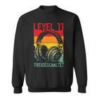 11 Geburtstag Jungenideo Gamer Level 11 Unlocked Jungs Sweatshirt