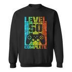 50Th Birthday Man Gamer Level Complete 50 Years Sweatshirt