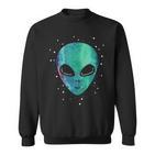 Alien Head Starry Night Sky Fun Sweatshirt