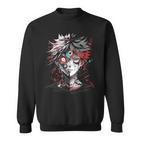 Anime Manga Motif Red Eyes Illustration Anime Sweatshirt