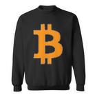 Bitcoin Logo Small Simple Subtle Little Centred Sweatshirt