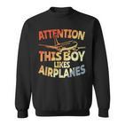 This Boy Likes Planes Aviation Boys Sweatshirt