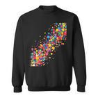 Buntes Kreisförmiges Kaskadenkunst Abstrakt Sweatshirt