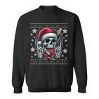 Christmas Skull Ugly Christmas Heavy Xmas Skeleton Sweatshirt