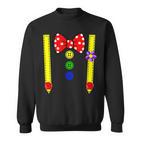 Clown Costume Group Costumes Carnival With Braces Bow Tie Sweatshirt