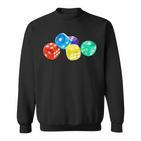 Colourful Dice In Five Different Colours Sweatshirt