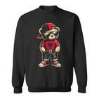 Cool Albanischer Teddybär Albanien Flagge Outfit Street Sweatshirt