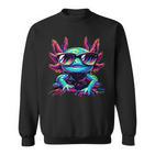 Cool Axolotl With Sunglasses Colourful Motif Axolotl Sweatshirt