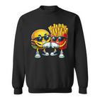 Cool Cheese Burger And Fries Fast Food Lovers Sweatshirt