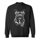 Cute French Bulldog In Run As Cool Portrait Sweatshirt