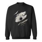 Cute Polar Bear Face Animal Rider Polar Bear Ripped Sweatshirt