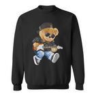 Cute Teddy Bear Playing Electric Guitar Sweatshirt