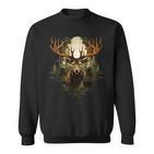 Deer Wildlife Nature Motif Animal Lovers Landscape Forest Sweatshirt